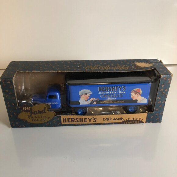 1937 Ford Tractor Trailer Die-Cast Metal Hersheys 1/43 Scale Ertl Collectibles - Picture 2 of 6